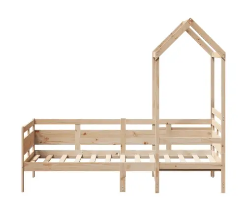 Dienas Gulta Ar Jumtu Bez Matrača 80X200 Cm Masīvkoks Vidaxl