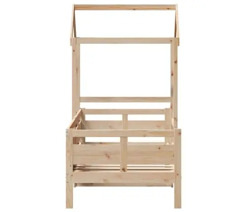 Dienas Gulta Ar Jumtu Bez Matrača 80X200 Cm Masīvkoks Vidaxl