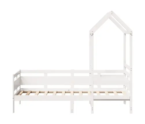 Päevavoodi Katusega Ilma Madratsita, Valge, 80 X 200 cm Puit