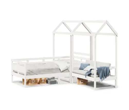 Päevavoodi Ja Pinkide Komplekt Ilma Madratsita, Valge,80X200 Cm