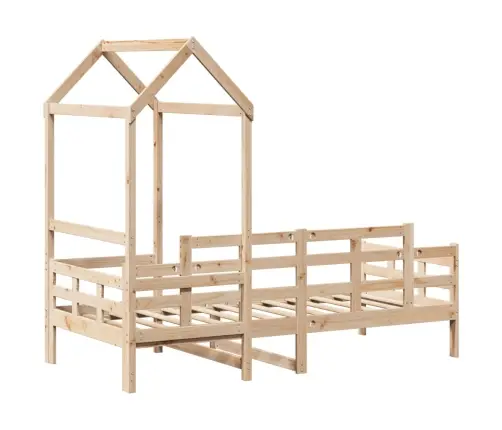 Katusega Päevavoodi, 90 X 200 cm Männipuit