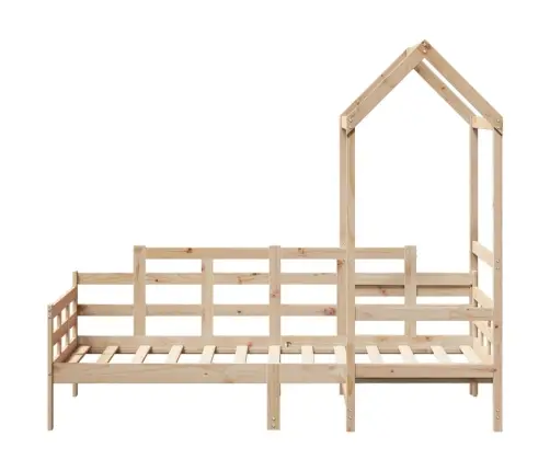 Dienas Gulta Ar Jumtu Bez Matrača 80X200 Cm Masīvkoks Vidaxl