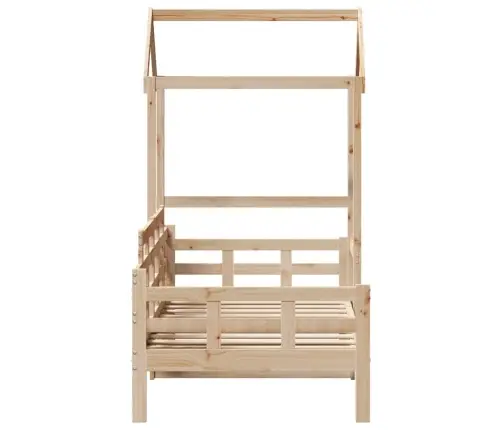 Dienas Gulta Ar Jumtu Bez Matrača 80X200 Cm Masīvkoks Vidaxl