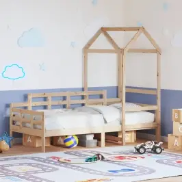 Dienas Gulta Ar Jumtu Bez Matrača 80X200 Cm Masīvkoks Vidaxl