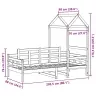 Dienas Gulta Ar Jumtu Bez Matrača Balts 80X200 Cm Masīvkoks Vidaxl