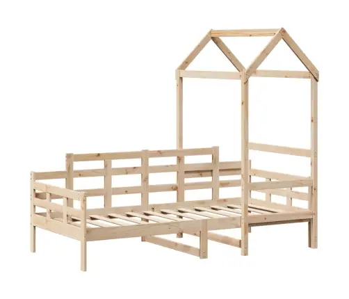 Gulta Ar Jumtu, 90X190 Cm, Priedes Masīvkoks Vidaxl