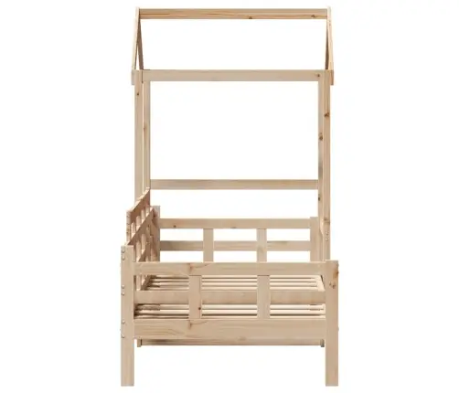 Gulta Ar Jumtu, 90X190 Cm, Priedes Masīvkoks Vidaxl