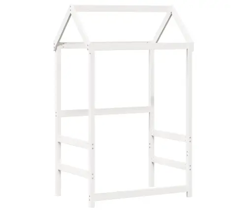 Lova Su Stogeliu, Baltos Spalvos, 80X200cm Pušies Masyvas