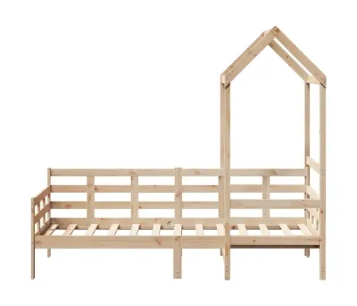 Katusega Päevavoodi, 90 X 190 cm Männipuit