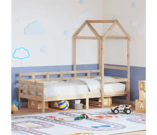 Katusega Päevavoodi, 90 X 190 cm Männipuit