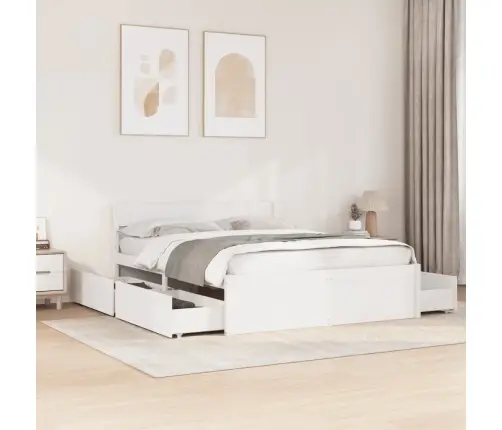 Voodiraam Ilma Madratsita, Valge, 160 X 200 cm Männipuit