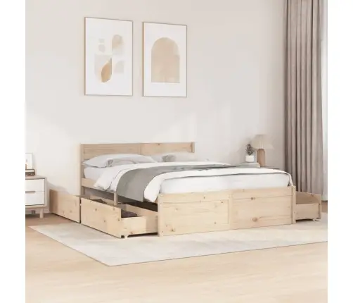 Gulta Bez Matrača, 150X200 Cm, Priedes Masīvkoks Vidaxl