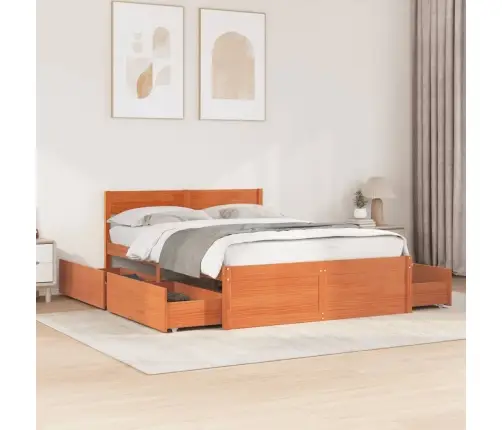 Voodiraam Ilma Madratsita, Vahapruun, 120 X 190 cm Männipuit Voodiraam Ilma Madratsita, Vahapruun, 120 X 190 cm Männipuit