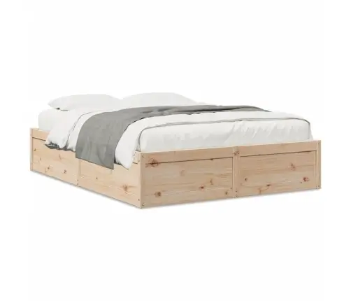 Gulta Bez Matrača, 140X200 Cm, Priedes Masīvkoks Vidaxl