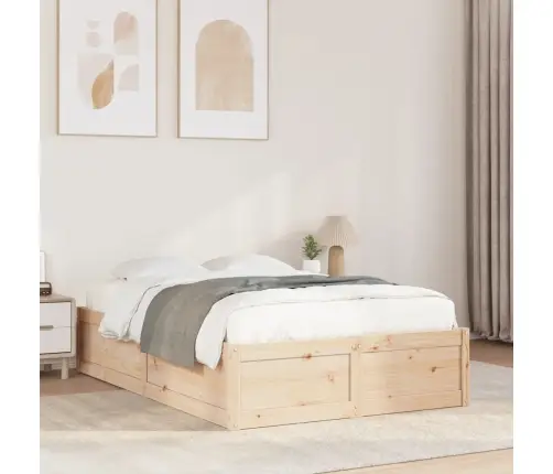 Gulta Bez Matrača, 135X190 Cm, Priedes Masīvkoks Vidaxl