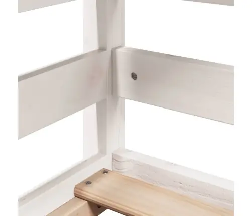 Katusega Narivoodi, Valge, 90 X 200 cm Männipuit