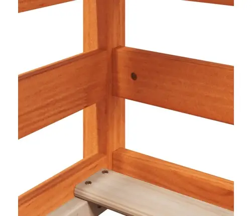 Divstāvu Gulta Ar Jumtu, Vaska Brūna, 90X200 Cm, Priedes Koks Vidaxl