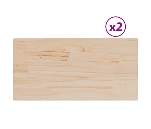 Stalviršiai, 2Vnt., 80X40X1,7cm Pušies Masyvas, Stačiakampiai