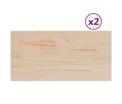 Lauaplaadid 2 Tk, Ristkülik, 90X45X1,7 cm Männipuit