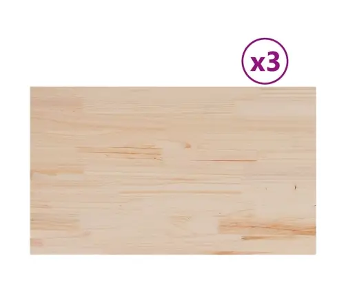 Lauaplaadid 3 Tk, Ristkülik, 80X47X1,7 cm Männipuit