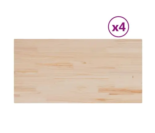 Lauaplaadid 4 Tk, Ristkülik, 100X50X1,7 cm Männipuit