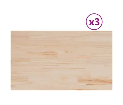 Galda Virsmas, 3 Gab., 80X47X2,5 Cm, Taisnstūra, Priedes Koks Vidaxl