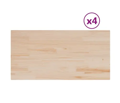 Lauaplaadid 4 Tk, Ristkülik, 100X50X2,5 cm Männipuit