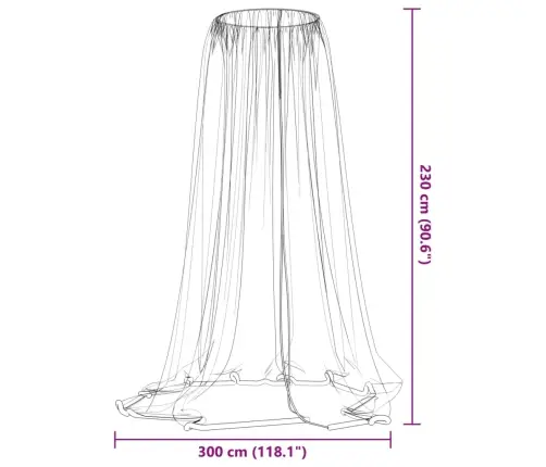 Moskītu Tīkls Lietussargam 220 Siets Melns Φ300X230 Cm Vidaxl