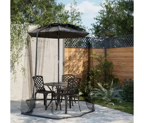 Moskītu Tīkls Lietussargam 220 Siets Melns Φ300X230 Cm Vidaxl