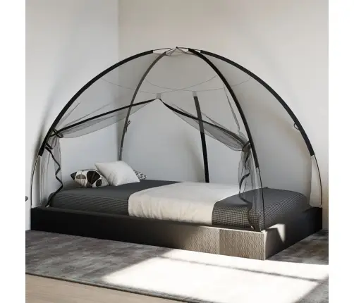 Tinklelis Nuo Uodų Su Durimis Mongolia, Juodas, 200X120X130Cm