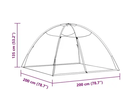 Insektu Tīkls Mongolia Ar Durvīm 220, Melns, 200X200X135 Cm Vidaxl