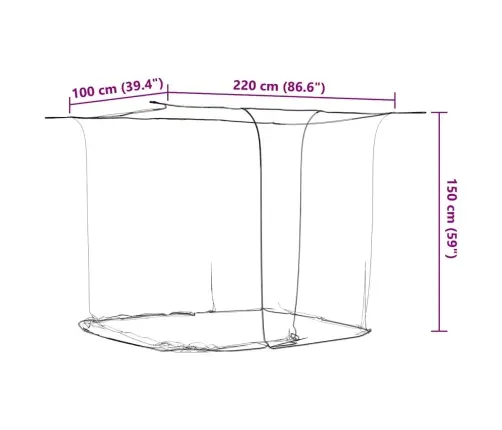 Rippuv Sääsevõrk 156 Võrgusilma Valge 220X100X150 Cm