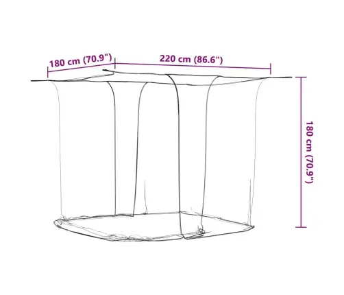 Insektu Tīkls Mongolia Ar Durvīm 156, Balts, 220X180X180 Cm Vidaxl