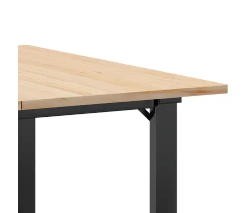 Kavos Staliukas, 90X90X45cm Pušis Ir Plieninis, O Formos Rėmas