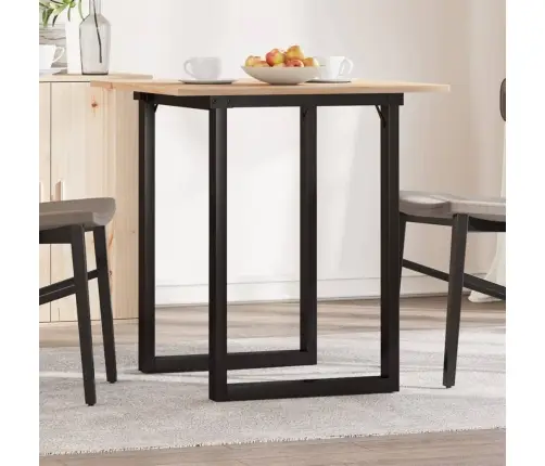 Söögilaud, O-Raam, 70 X 70 X 75 cm Männipuit Ja Teras