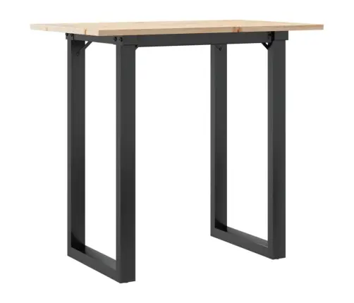 Valgomojo Stalas, 80X50X75cm Pušis Ir Plieninis, O Formos Rėmas