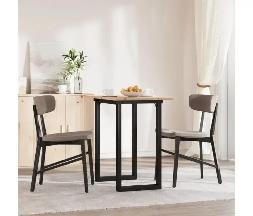 Valgomojo Stalas, 80X50X75cm Pušis Ir Plieninis, O Formos Rėmas