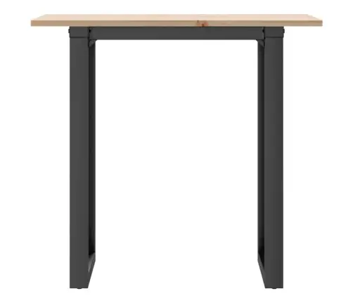 Valgomojo Stalas, 80X50X75cm Pušis Ir Plieninis, O Formos Rėmas