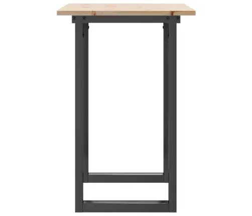 Valgomojo Stalas, 80X50X75cm Pušis Ir Plieninis, O Formos Rėmas