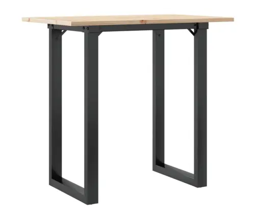 Valgomojo Stalas, 80X50X75cm Pušis Ir Plieninis, O Formos Rėmas