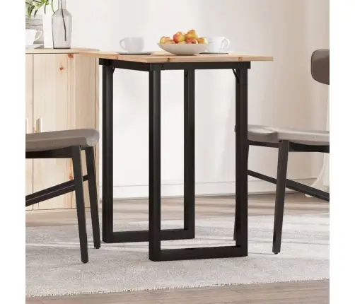 Valgomojo Stalas, 80X50X75cm Pušis Ir Plieninis, O Formos Rėmas