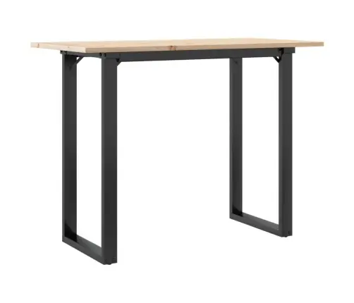 Valgomojo Stalas, 100X50X75cm Pušis Ir Plieninis, O Formos Rėmas