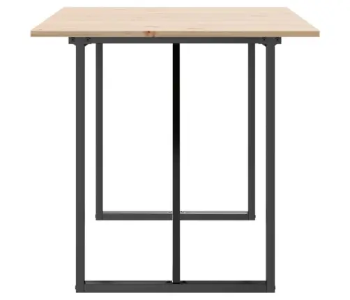 Söögilaud, O-Raam, 140 X 80 X 75 cm Männipuit Ja Teras