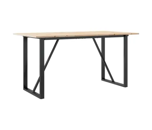 Söögilaud, O-Raam, 140 X 80 X 75 cm Männipuit Ja Teras