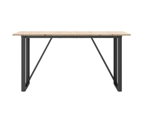Söögilaud, O-Raam, 160 X 80 X 75 cm Männipuit Ja Teras