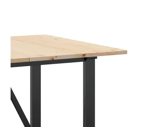 Söögilaud, O-Raam, 160 X 80 X 75 cm Männipuit Ja Teras