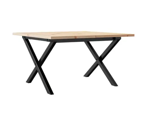 Kavos Staliukas, 60X60X40cm Pušis Ir Plieninis, X Formos Rėmas