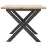 Kavos Staliukas, 80X50X40cm Pušis Ir Plieninis, X Formos Rėmas