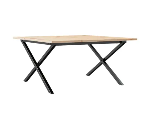 Kafijas Galdiņš, X-Rāmis, 90X90X45 Cm, Priedes Koks, Tērauds Vidaxl