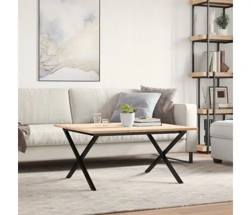 Kafijas Galdiņš, X-Rāmis, 90X90X45 Cm, Priedes Koks, Tērauds Vidaxl